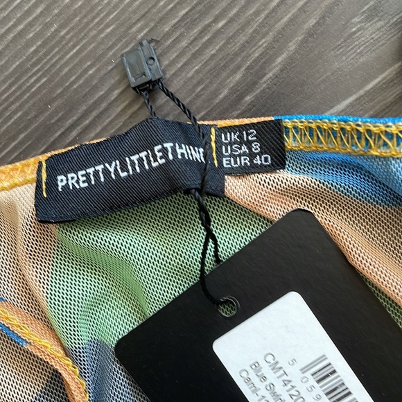 NWT PLT Abstract Mesh Crop Top - Picture 10 of 10